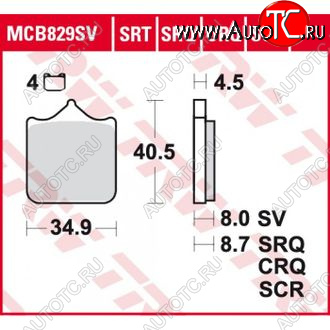 5 449 р. Тормозные колодки TRW MCB829SV  mcb829sv  с доставкой в г. Керчь