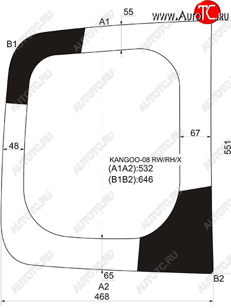 6 899 р. Стекло заднее (Цвет зеленый) Renault Kangoo 08-16 XYG KANGOO-08 RW/RH/X  с доставкой в г. Керчь