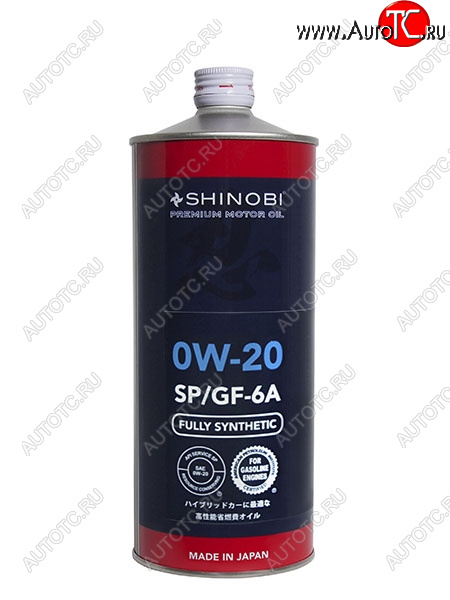 1 139 р. Масло моторное синтетическое SHINOBI SPGF-6A 0W-20 1L SHINOBI SH0003  с доставкой в г. Керчь