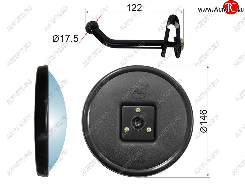 639 р. Зеркало нижнего вида круглое с креплением NISSAN ATLASS (146mm) SAT SL-1765, sl1765 SAT SL-1765  с доставкой в г. Керчь