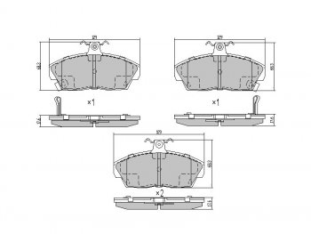Колодки тормозные перед FL-FR SAT Honda Civic  EJ,EK,EM (1995-2000) седан дорестайлинг, хэтчбэк 3 дв. дорестайлинг, седан рестайлинг, хэтчбэк 3 дв. рестайлинг