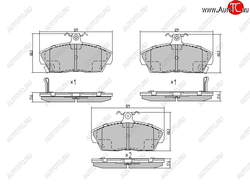 1 079 р. Колодки тормозные перед FL-FR SAT  Honda Civic  EJ,EK,EM (1995-2000) седан дорестайлинг, хэтчбэк 3 дв. дорестайлинг, седан рестайлинг, хэтчбэк 3 дв. рестайлинг  с доставкой в г. Керчь