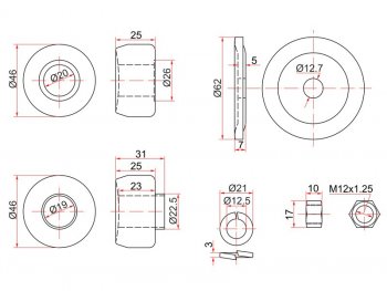 Сайлентблок Mitsubishi Pajero iO 98-07  Pajero Pinin 98-05 SAT ST-MR465868