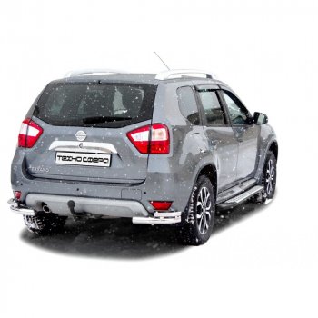 Пороги бумер алюминиевые с резинкой, Техно Сфера Nissan Terrano ( WD21,  D10) (1985-2022) дорестайлинг, рестайлинг