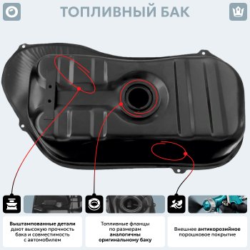 16 999 р. Топливный бак (500х1010х225) (антикоррозия) сталь ORKA Mercedes-Benz Citan W415 (2012-2019)  с доставкой в г. Керчь. Увеличить фотографию 5