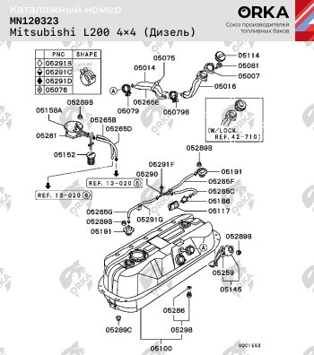 21 599 р. Топливный бак (550х240х940), (Дизель), (антикоррозия) сталь ORKA Nissan Caravan E25 E25 правый руль (2001-2012)  с доставкой в г. Керчь. Увеличить фотографию 11