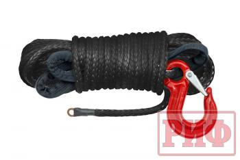 1 849 р. Трос для лебёдки синтетический РИФ 6 мм15 м черный (готовый)  rope6mm15mbl  с доставкой в г. Керчь. Увеличить фотографию 1