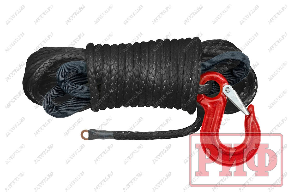 1 849 р. Трос для лебёдки синтетический РИФ 6 мм15 м черный (готовый)  rope6mm15mbl  с доставкой в г. Керчь