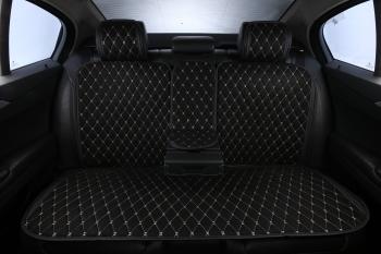 11 549 р. Накидка на сиденье (на весь салон Alkantara Lux Plus алькантара) Автопилот   (черный/строчка бежевая)  с доставкой в г. Керчь. Увеличить фотографию 2