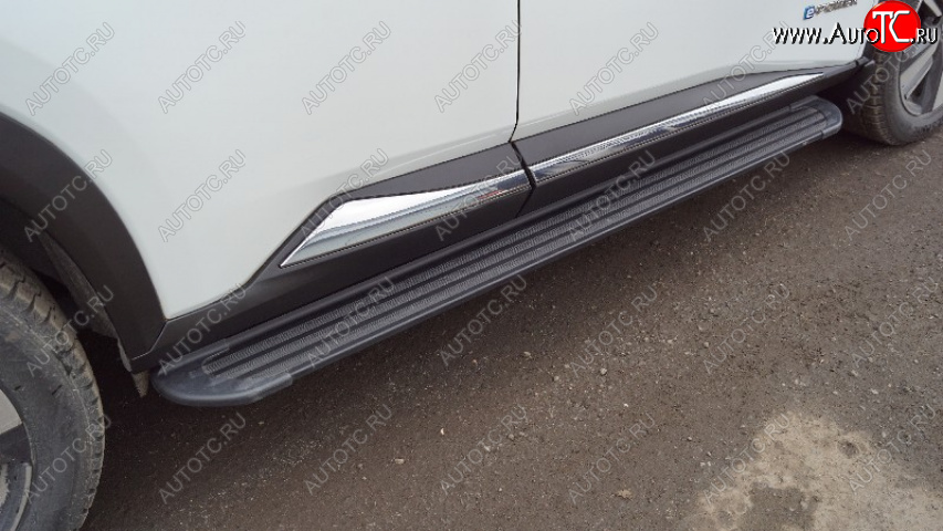 22 999 р. Пороги алюминиевые Slim Line ТСС Тюнинг  Nissan X-trail  4 T33 (2021-2025) дорестайлинг (Black)  с доставкой в г. Керчь