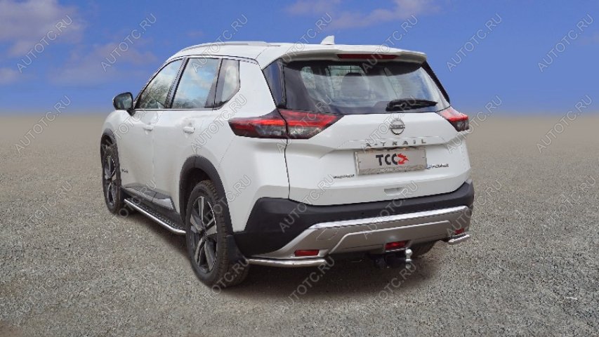 14 549 р. Защита заднего бампера (уголки) d 42,4 мм ТСС Тюнинг  Nissan X-trail  4 T33 (2021-2025) дорестайлинг (нержавейка)  с доставкой в г. Керчь