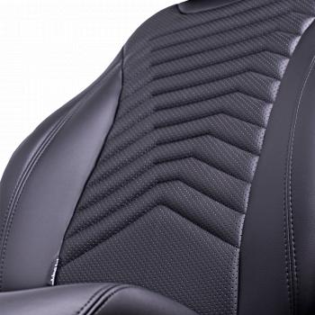 28 499 р. Комплект чехлов для сидений (РЗС 60/40 + подл., 3Г, экокожа) Lord Autofashion БАЙРОН ст ПРЕЗИДЕНТ  Chery Tiggo 7 Pro Max  T1E (2022-2025) дорестайлинг, рестайлинг (Черный, вставка черная, строчка черная)  с доставкой в г. Керчь. Увеличить фотографию 8
