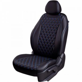  Комплект чехлов для сидений (РЗС 40/60 2П+1Г Орегон) БАЙРОН Lord Autofashion KIA Cerato  3 YD (2016-2019) рестайлинг седан (черный, вставка черная, строчка синяя)