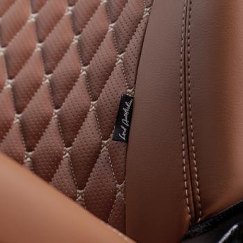 13 399 р. Комплект чехлов для сидений (ЦЗС Орегон) БАЙРОН ст БАЙРОН Lord Autofashion  Лада 2106 (1975-2005) (темно-коричневый, вставка темно-коричневая, строчка бежевая)  с доставкой в г. Керчь. Увеличить фотографию 8