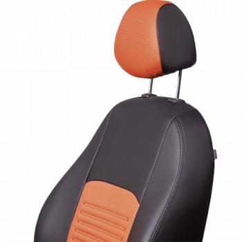 9 449 р. Комплект чехлов для сидений (РЗС 60/40 3Г Илана+Орегон) ТУРИН СТ Lord Autofashion Лада XRAY (2016-2022) (черный, вставка коричневая+бежевая, строчка черная)  с доставкой в г. Керчь. Увеличить фотографию 5