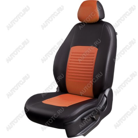 9 449 р. Комплект чехлов для сидений (РЗС 60/40 3Г Илана+Орегон) ТУРИН СТ Lord Autofashion Лада XRAY (2016-2022) (черный, вставка коричневая+бежевая, строчка черная)  с доставкой в г. Керчь