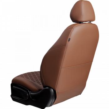 10 199 р. Комплект чехлов для сидений (Орегон) БАЙРОН ст БАЙРОН Lord Autofashion Volkswagen Crafter 1 (2006-2017) (темно-коричневый, вставка темно-коричневая, строчка бежевая)  с доставкой в г. Керчь. Увеличить фотографию 4