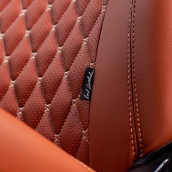 13 399 р. Комплект чехлов для сидений (РЗС Орегон) БАЙРОН ст БАЙРОН Lord Autofashion  Nissan Terrano  D10 (2013-2016), Renault Duster  HS (2010-2015) (коричневый, вставка коричневая, строчка бежевая)  с доставкой в г. Керчь. Увеличить фотографию 3
