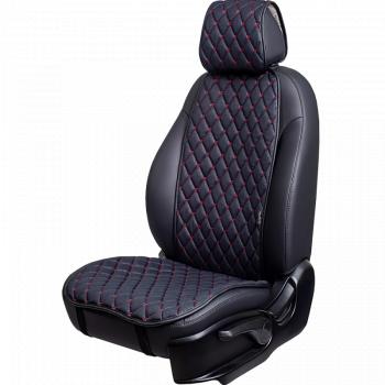 Накидка на сиденье (1 место Каир) МОНРО ст БАЙРОН Каир Lord Autofashion  (черный, строчка красная)