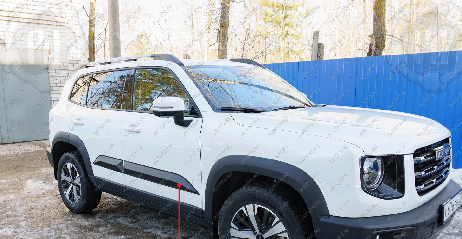 1 629 р. Молдинг двери передний левый Русская Артель Haval Dargo (2022-2025) (глянец под покраску)  с доставкой в г. Керчь
