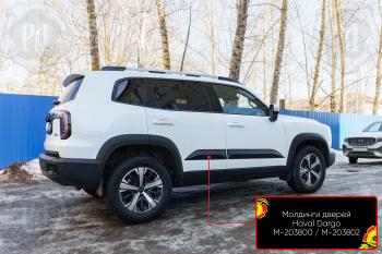 Молдинг двери задний правый Русская Артель Haval Dargo (2022-2025) (шагрень)