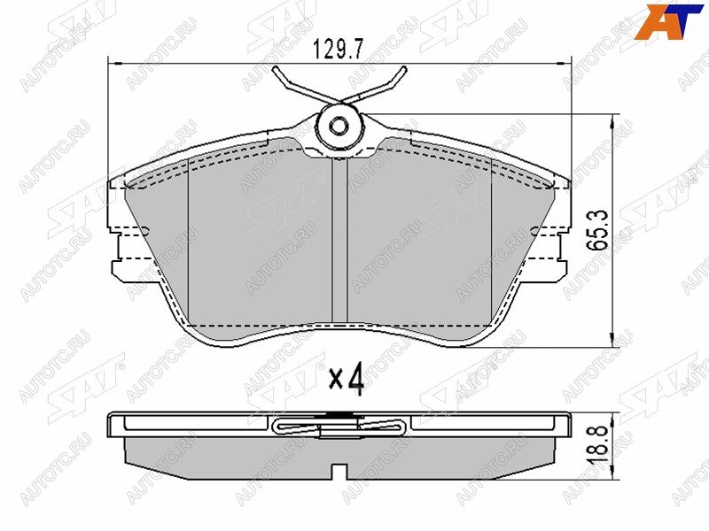 2 479 р. Колодки тормозные перед FL-FR SAT  Volkswagen Multivan  T5 - Transporter  T4  с доставкой в г. Керчь