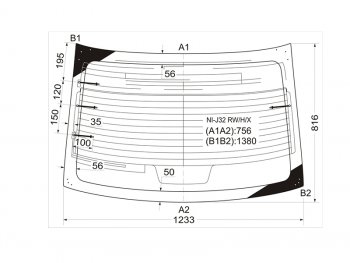 Стекло заднее (Цвет зеленый Обогрев Антенна) Nissan Teana 08-14 XYG NI-J32 RW/H/X