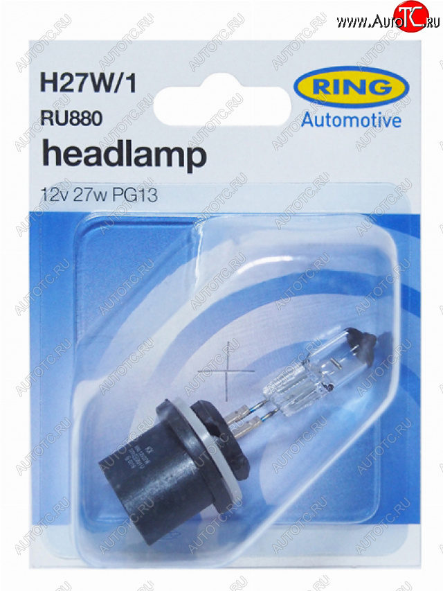 559 р. Лампа головного освещения H27W1  12V 27W Блистер 1 шт. RING RU880  с доставкой в г. Керчь