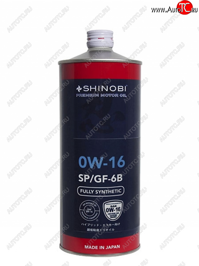 999 р. Масло моторное синтетическое SHINOBI SPGF-6B 0W-16 1L SHINOBI SH0033  с доставкой в г. Керчь