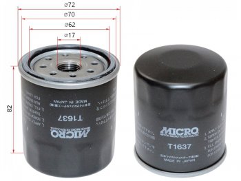 419 р. Фильтр масляный TOYOTA 1GFE,#JZ#,1,2MZFE 92- MICRO T1637  с доставкой в г. Керчь. Увеличить фотографию 1
