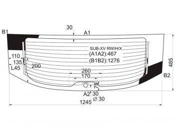 Стекло заднее (Цвет зеленый Обогрев) Subaru Impreza 11-16  XV 11-17  Impreza WRX 14-21  Impreza XYG SUB-XV RW/H/X