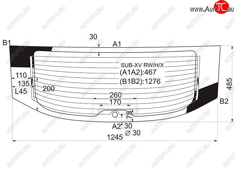 6 699 р. Стекло заднее (Цвет зеленый Обогрев) Subaru Impreza 11-16  XV 11-17  Impreza WRX 14-21  Impreza XYG SUB-XV RW/H/X  с доставкой в г. Керчь