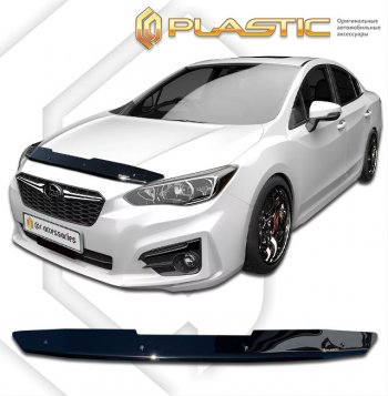 2 599 р. Дефлектор капота (рынок Японии правый руль) CA-Plastic Subaru Impreza GK седан дорестайлинг (2016-2020) (серия Classic черный)  с доставкой в г. Керчь. Увеличить фотографию 2