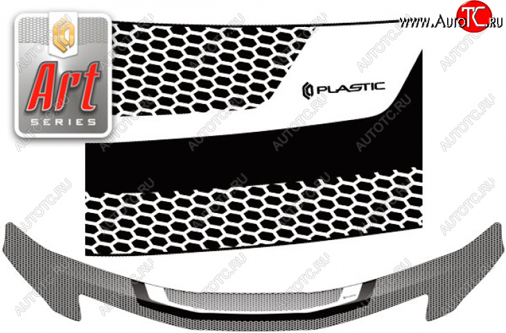 2 399 р. Дефлектор капота CA-Plastic  Toyota Alphard  H20 (2011-2015) рестайлинг (Серия Art белая)  с доставкой в г. Керчь