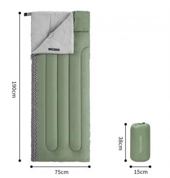 3 239 р. Мешок спальный Naturehike L150, 190х75см, (ТК: +13C), (правый), зеленый  nh20msd05-swlr  с доставкой в г. Керчь. Увеличить фотографию 2