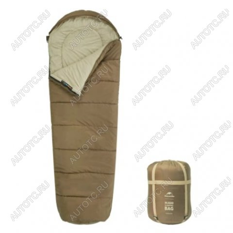 4 729 р. Мешок спальный Naturehike Mummy MJ600, 210х80 см, (правый) (ТК: -5C), коричневый  cnk2300sd014-dbr  с доставкой в г. Керчь