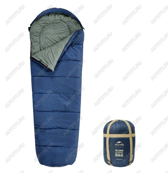 3 019 р. Мешок спальный Naturehike Mummy MJ300, 205х75 см, (правый) (ТК: +4C), синий  cnk2300sd014-nbl  с доставкой в г. Керчь