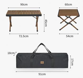 10 689 р. Стол туристический Naturehike складной, 90х60х45 см,с Х-образными ножками, коричневый  cnh23ju16001-mbr  с доставкой в г. Керчь. Увеличить фотографию 4