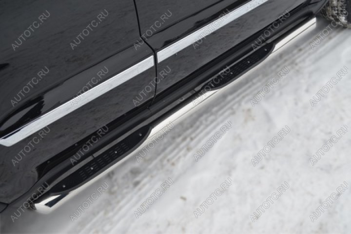 13 999 р. Защита порогов d76 (2WD) Slitkoff  Haval Jolion (2020-2024) дорестайлинг (нержавейка с полимерным покрытием в цвет черный)  с доставкой в г. Керчь
