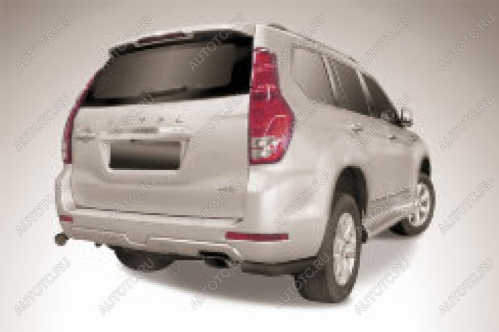 7 199 р. Защита заднего бампера уголки d57 Slitkoff Haval H9 1-ый рестайлинг (2017-2019) (нержавейка с полимерным покрытием в цвет черный)  с доставкой в г. Керчь