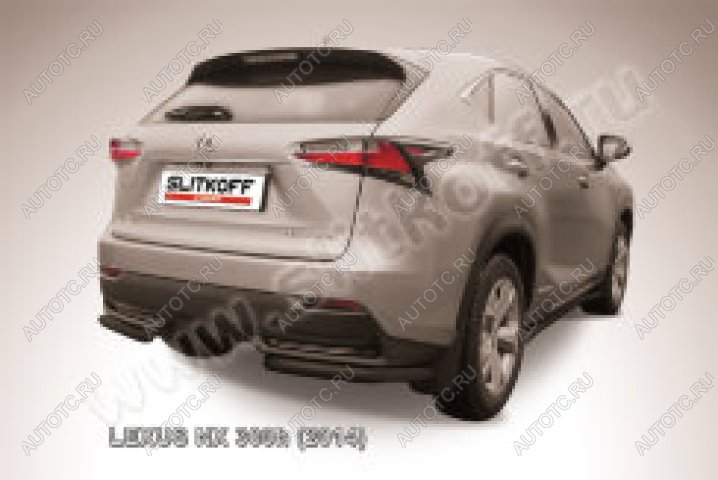 9 849 р. Защита заднего бампера уголки d57 Slitkoff  Lexus NX300h  Z10 (2014-2017) дорестайлинг (нержавейка с полимерным покрытием в цвет черный)  с доставкой в г. Керчь