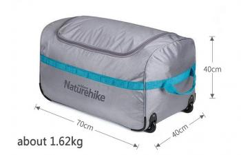 3 329 р. Сумка дорожная Naturehike А027, с колесами,110 л., серая  nh18x027-l-lg  с доставкой в г. Керчь. Увеличить фотографию 4