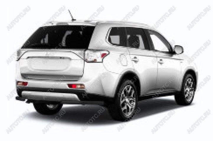 8 999 р. Защита заднего бампера уголки d57 Slitkoff  Mitsubishi Outlander  GF (2015-2018) 2-ой рестайлинг (нержавейка с полимерным покрытием в цвет черный)  с доставкой в г. Керчь