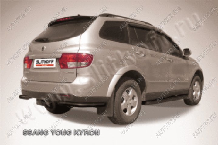 7 699 р. Защита заднего бампера уголки d57 Slitkoff  SSANGYONG Kyron (2007-2016) рестайлинг (нержавейка с полимерным покрытием в цвет черный)  с доставкой в г. Керчь