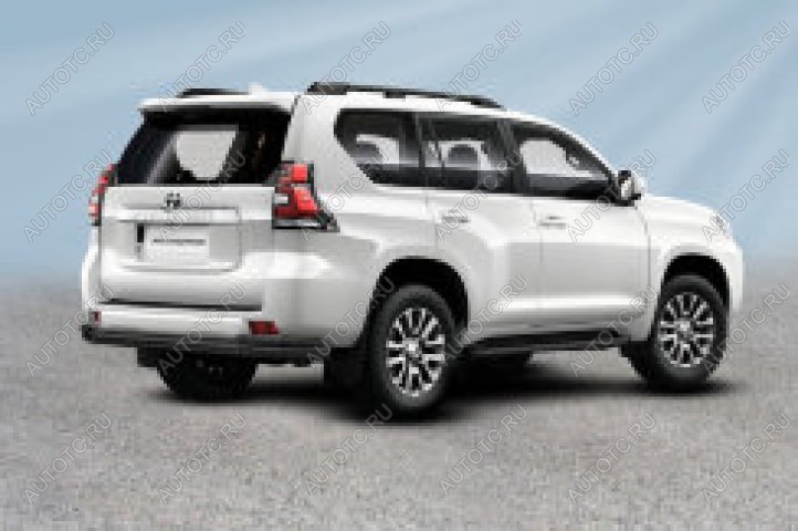 19 299 р. Защита заднего бампера d76+d42 двойная Slitkoff  Toyota Land Cruiser Prado  J150 (2017-2020) 2-ой рестайлинг (нержавейка с полимерным покрытием в цвет черный)  с доставкой в г. Керчь