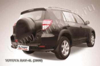 Защита заднего бампера уголки d57 Slitkoff Toyota RAV4  XA30 (2003-2010) 5 дв. удлиненный дорестайлинг, 5 дв. удлиненный 1-ый рестайлинг (нержавейка с полимерным покрытием в цвет черный)