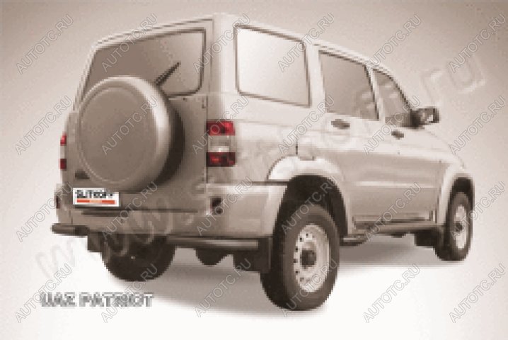 8 349 р. Защита заднего бампера уголки d76 Slitkoff  Уаз Патриот  3163 5 дв. (2005-2013) дорестайлинг (нержавейка с полимерным покрытием в цвет черный)  с доставкой в г. Керчь