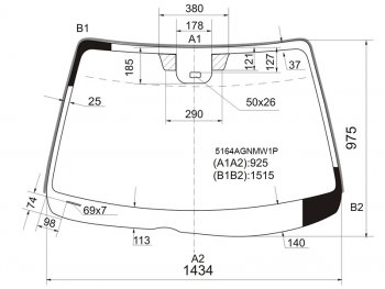 Стекло лобовое (Датчик дождя Молдинг) Mazda 6 02-08 FUYAO 5164AGNMW1P