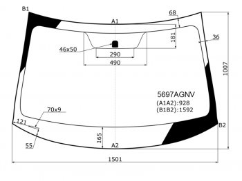 6 449 р. Стекло лобовое Mitsubishi Outlander 12-22 FUYAO 5697AGNV  с доставкой в г. Керчь. Увеличить фотографию 1
