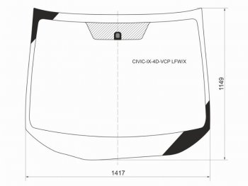 7 649 р. Стекло лобовое (4D SED) Honda Civic 11-17 XYG CIVIC-IX-4D-VCP LFW/X  с доставкой в г. Керчь. Увеличить фотографию 1